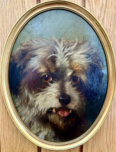 VictorianPortrait of an English Terrier dog,
