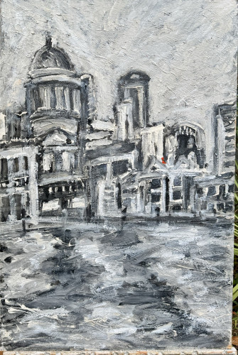 William Yates (British, 20th Century) St. Paul's Cathedral from Ludgate Hill, London