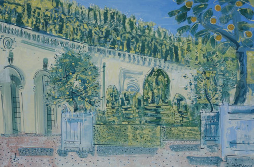 'Lemon Trees and Topiary at the Chateau de Villandry