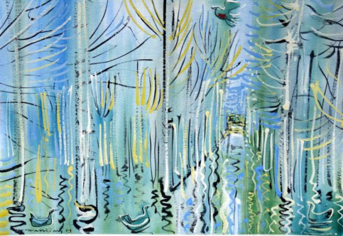 Flooded forest by the Loire