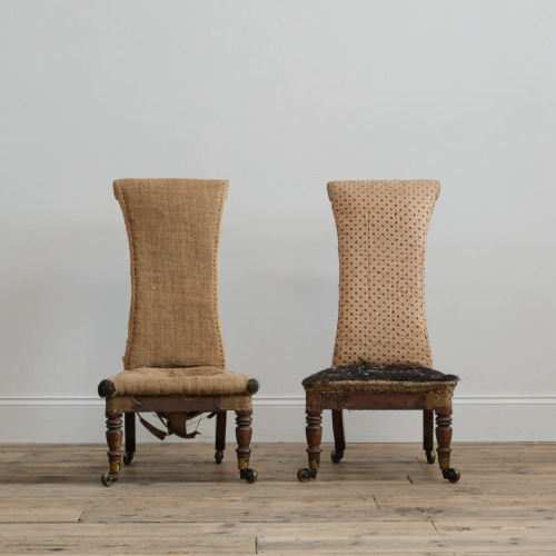 Pair of Regency Simulated Rosewood slipper side chairs