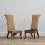 Pair of Regency Simulated Rosewood slipper side chairs