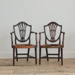 Pair of George III Heppelwhite Mahogany Carver Chairs