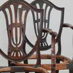 Pair of George III Heppelwhite Mahogany Carver Chairs