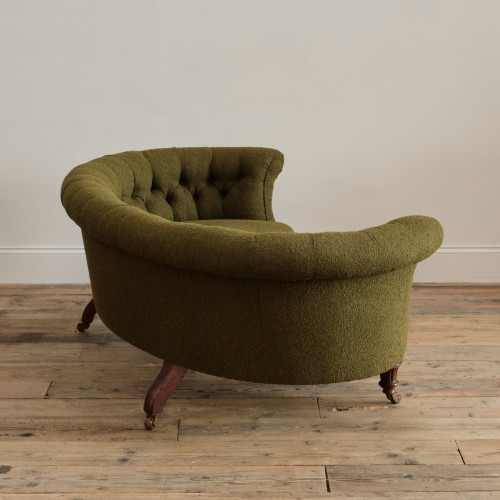19th century Country House Crescent Shaped Chesterfield Sofa