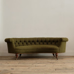 19th century Country House Crescent Shaped Chesterfield Sofa