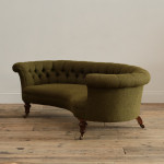 19th century Country House Crescent Shaped Chesterfield Sofa
