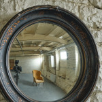 Small Early 19th century Japanned Convex Mirror