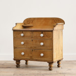 19th Century Pine Washstand Chest of Drawers in Original Paint