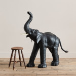 Large mid 20th century leather elephant
