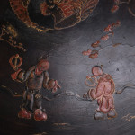 Early 20th century Black Lacquered Chinoiserie side table