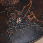 Early 20th century Black Lacquered Chinoiserie side table