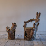 19th century Salt Glazed Faux Bois Strawberry Planters