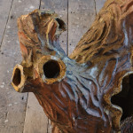 19th century Salt Glazed Faux Bois Strawberry Planters