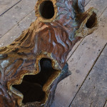 19th century Salt Glazed Faux Bois Strawberry Planters