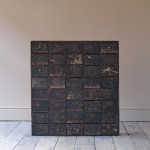 Georgian pine bank of 40 drawers in the original paint