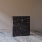 Georgian pine bank of 40 drawers in the original paint