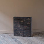 Georgian pine bank of 40 drawers in the original paint