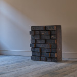 Georgian pine bank of 40 drawers in the original paint