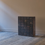 Georgian pine bank of 40 drawers in the original paint