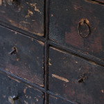 Georgian pine bank of 40 drawers in the original paint