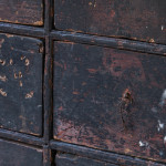 Georgian pine bank of 40 drawers in the original paint