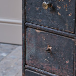 Georgian pine bank of 40 drawers in the original paint