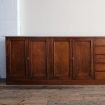 Monumental mid 19th century bank of  mahogany factory drawers
