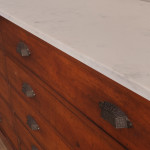 Monumental mid 19th century bank of  mahogany factory drawers