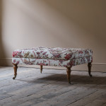 Bespoke made square country house footstool in Pierre Frey