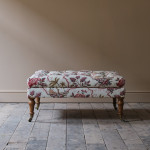 Bespoke made square country house footstool in Pierre Frey