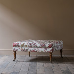 Bespoke made square country house footstool in Pierre Frey