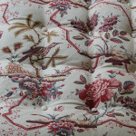 Bespoke made square country house footstool in Pierre Frey