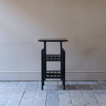 Anglo Japanese black lacquered 3 tier side table