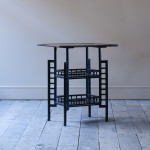 Anglo Japanese black lacquered 3 tier side table