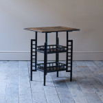 Anglo Japanese black lacquered 3 tier side table