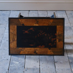 Anglo Japanese black lacquered 3 tier side table