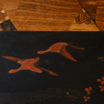 Anglo Japanese black lacquered 3 tier side table