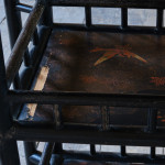 Anglo Japanese black lacquered 3 tier side table