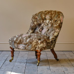 19th Century Gillows Slipper Chair in Original Fabric.