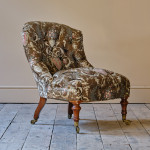 19th Century Gillows Slipper Chair in Original Fabric.