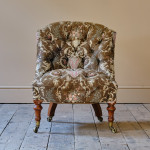 19th Century Gillows Slipper Chair in Original Fabric.