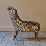 19th Century Gillows Slipper Chair in Original Fabric.
