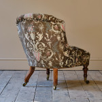 19th Century Gillows Slipper Chair in Original Fabric.