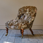 19th Century Gillows Slipper Chair in Original Fabric.
