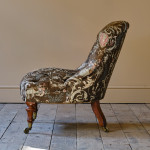 19th Century Gillows Slipper Chair in Original Fabric.