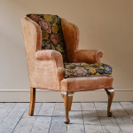 Antique early 20th century wingback armchair