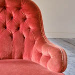 19th Century Red Velvet Iron Back Armchair
