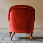 19th Century Red Velvet Iron Back Armchair