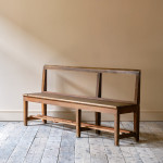 19th Century Pine Chapel Bench in Simulated Oak Paint